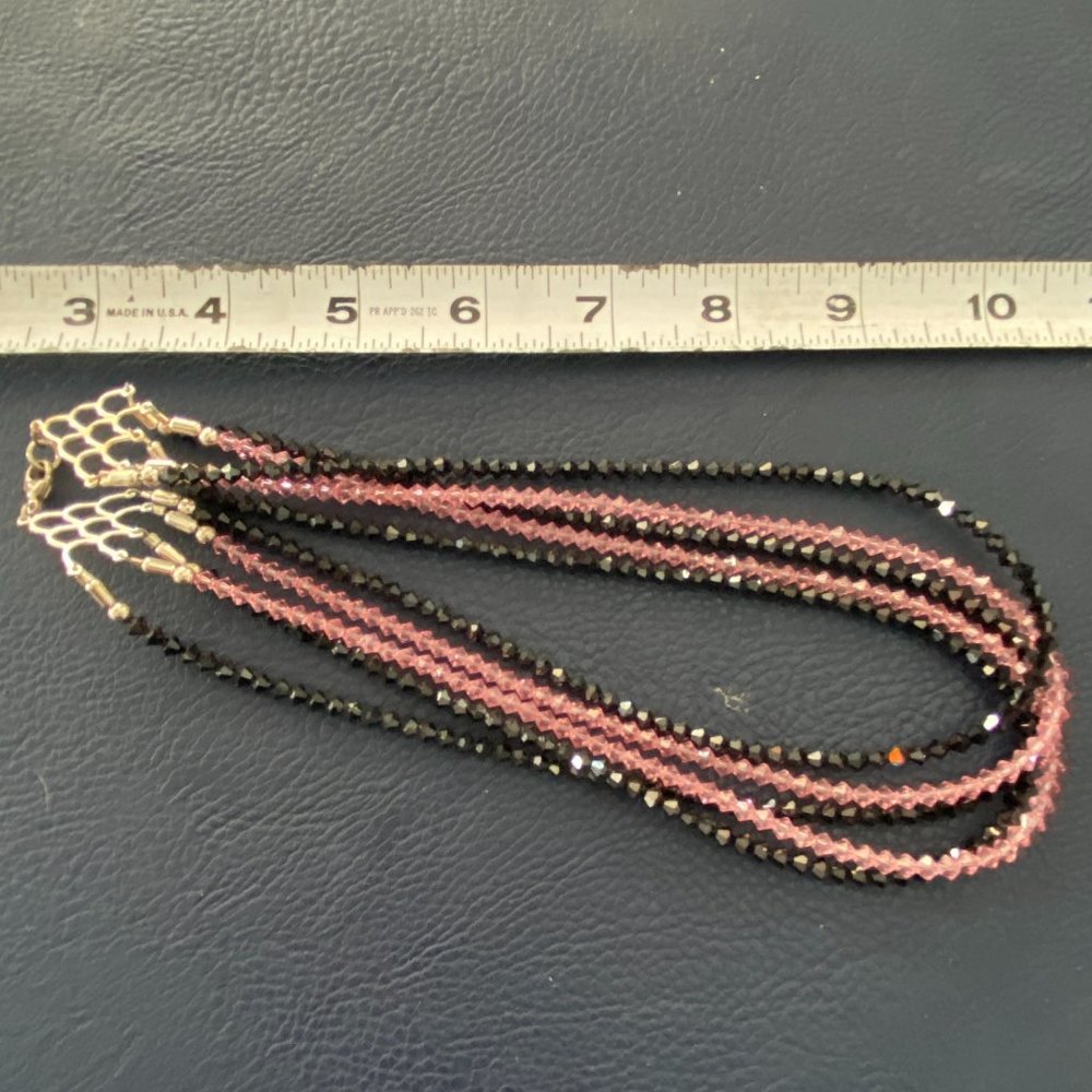 Black and Pink Swarovski crystal necklace